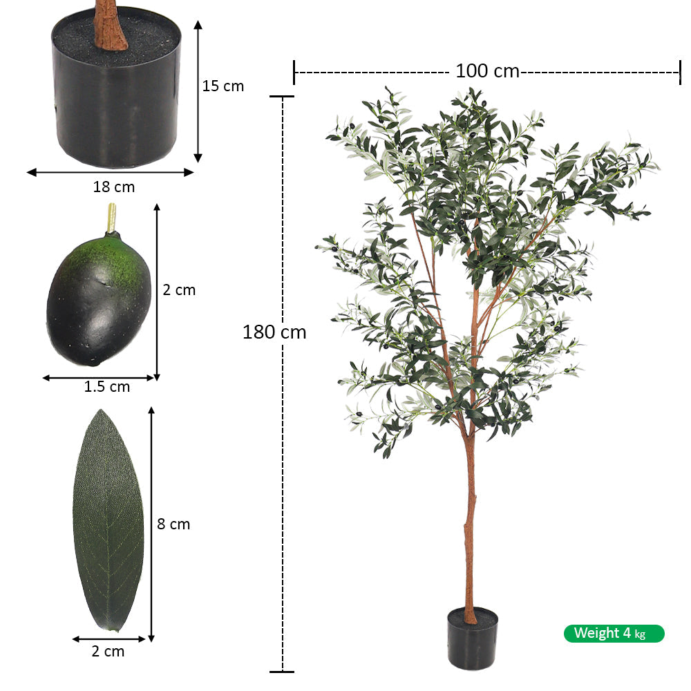 Potted Artificial Olive Plant 180cm Tall