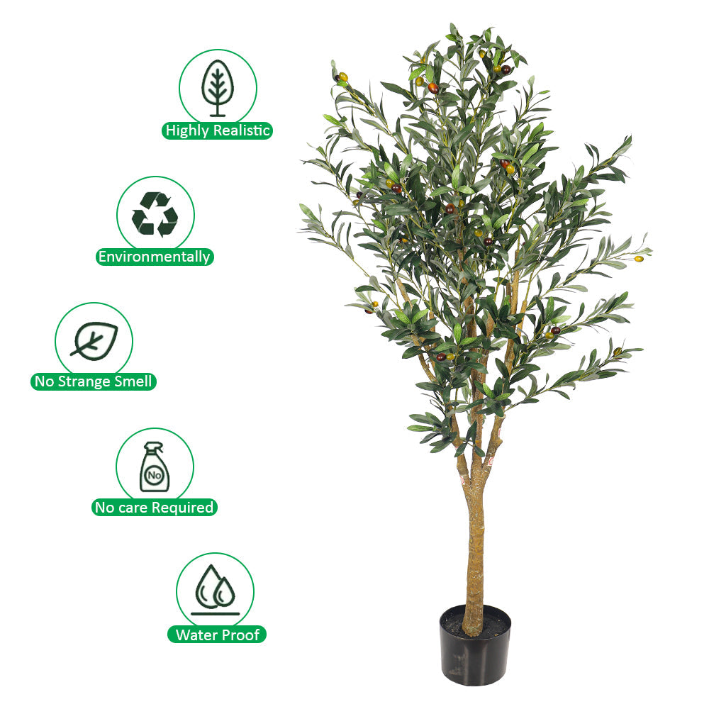 Faux Potted Olive Plant
