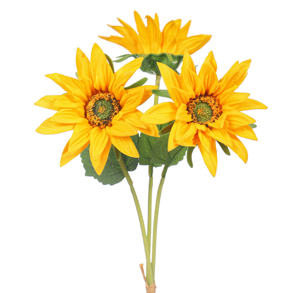 artificial sunflowers in vase