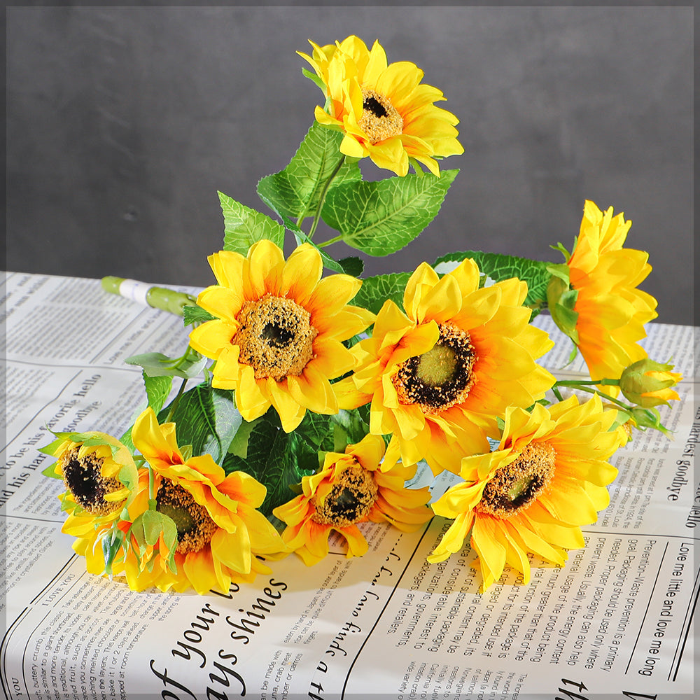 fake sunflower decor
