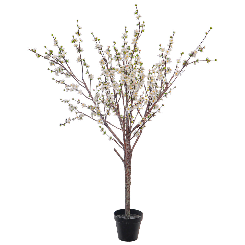White Decorative Artificial Cherry Blossom Plant