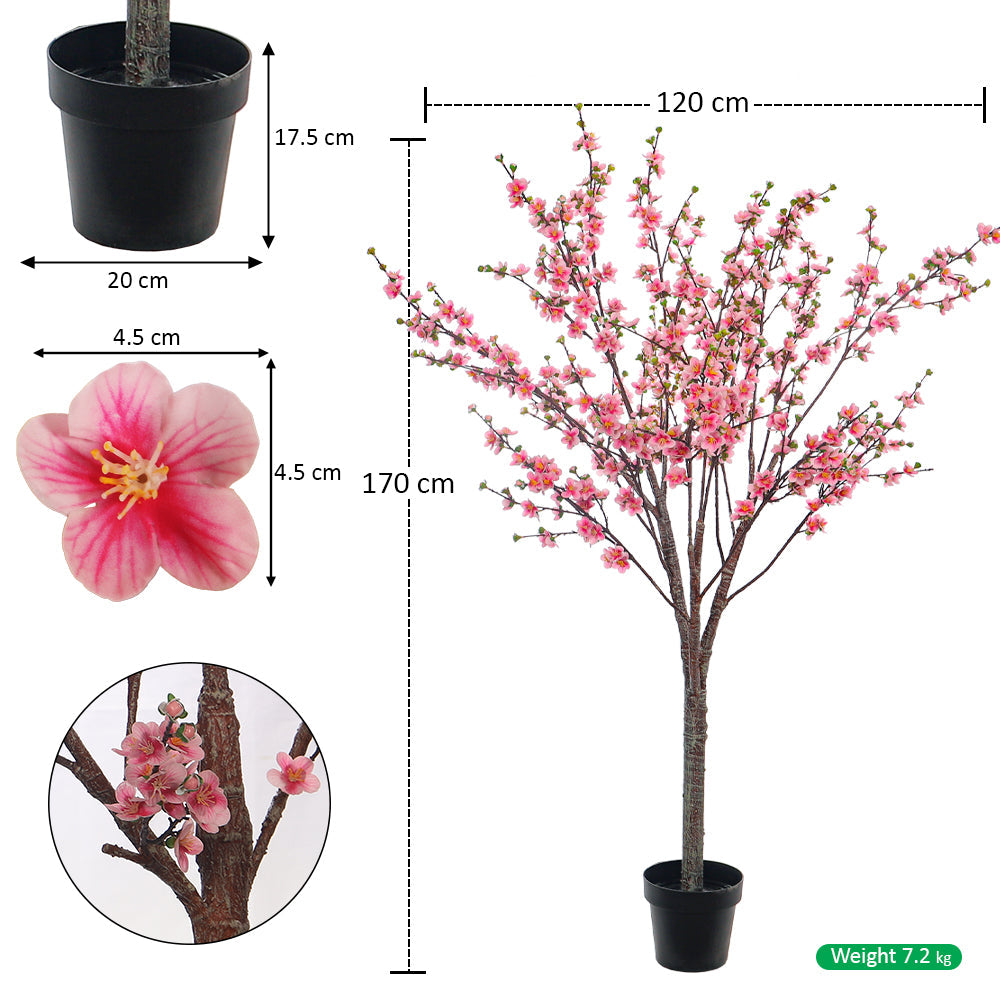 Pink Decorative Artificial Cherry Blossom Plant