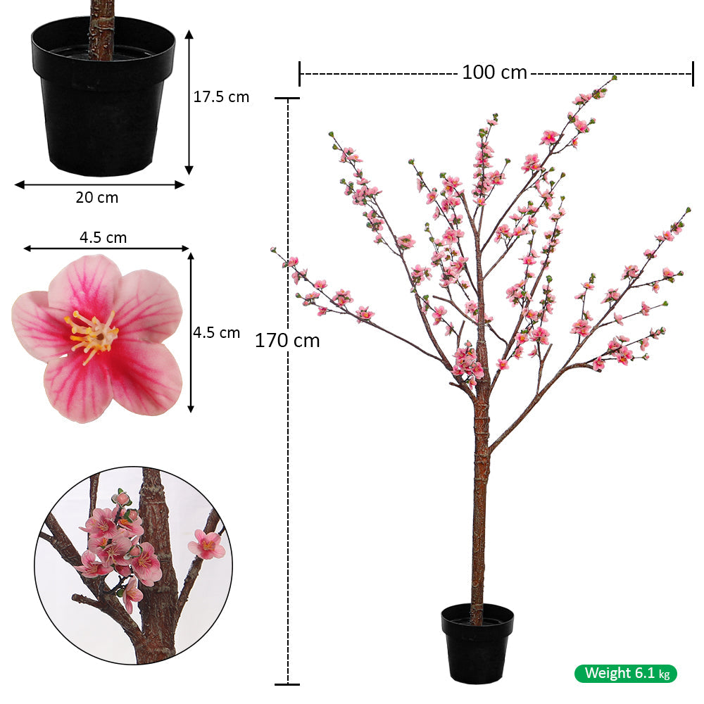 Pink Decorative Artificial Cherry Blossom Plant