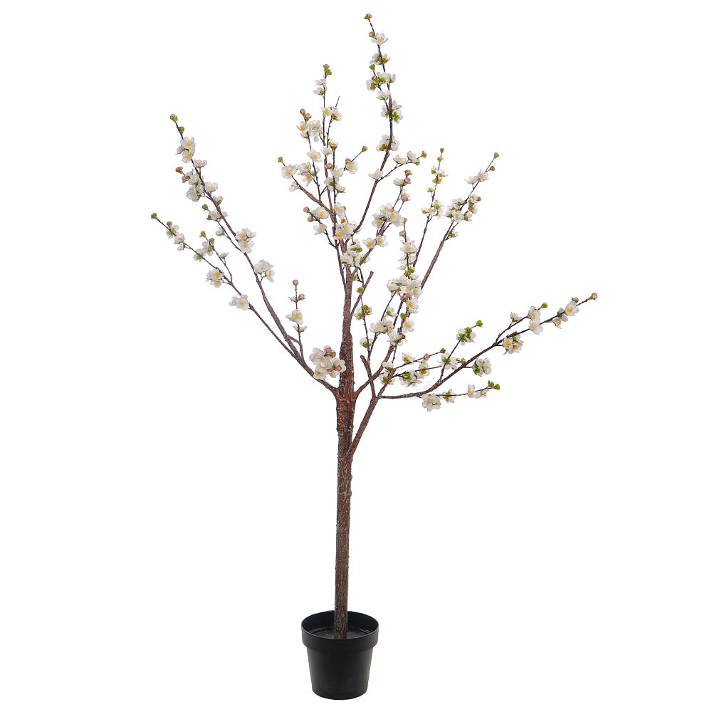 White Decorative Artificial Cherry Blossom Plant
