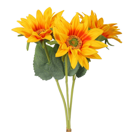 3 heads artificial sunflower