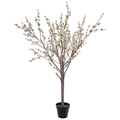 White Decorative Artificial Cherry Blossom Plant