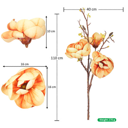 Artificial 3 Heads  Magnolia Flower Stem