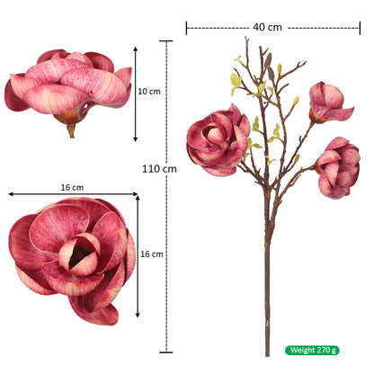 Artificial 3 Heads  Magnolia Flower Stem
