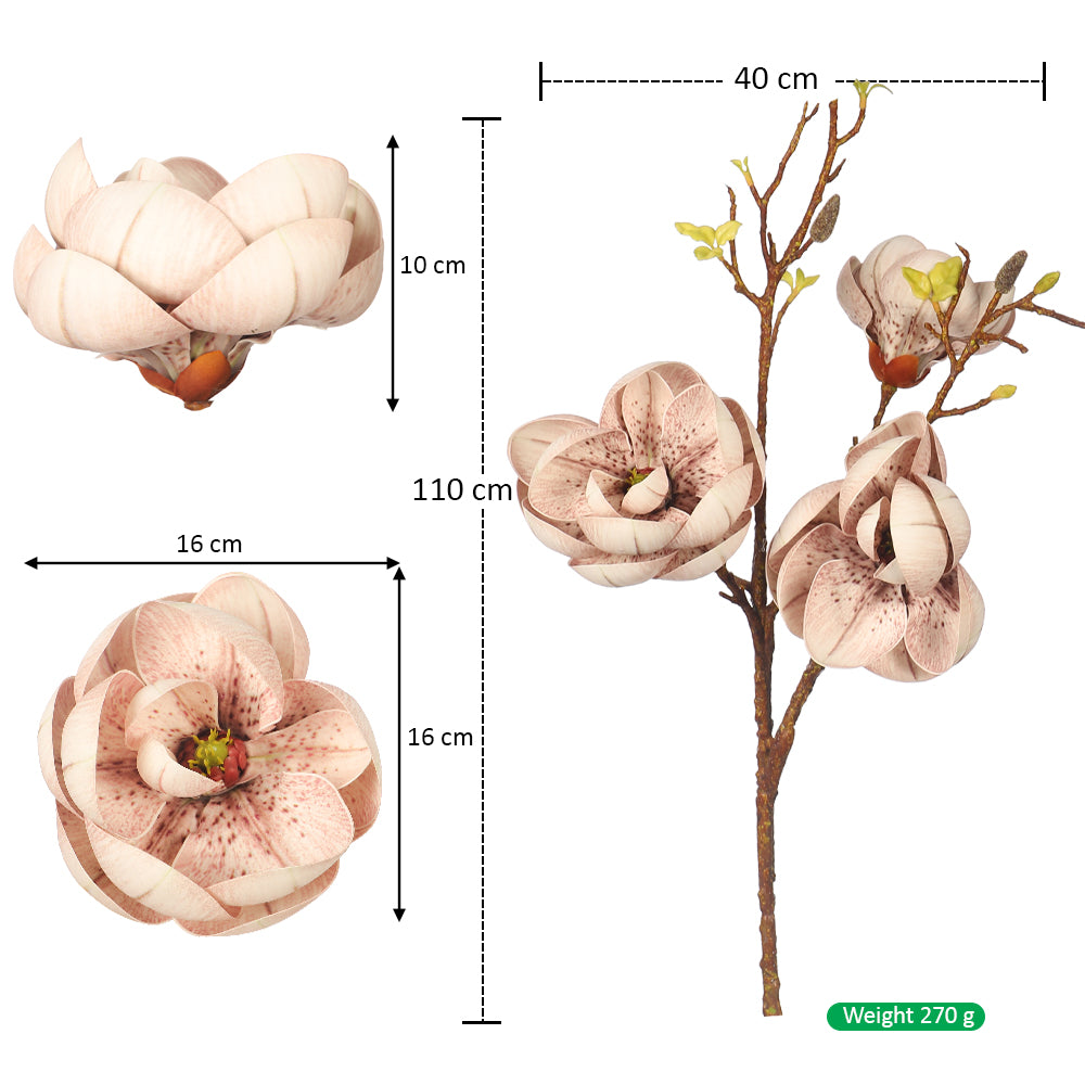 Artificial 3 Heads  Magnolia Flower Stem