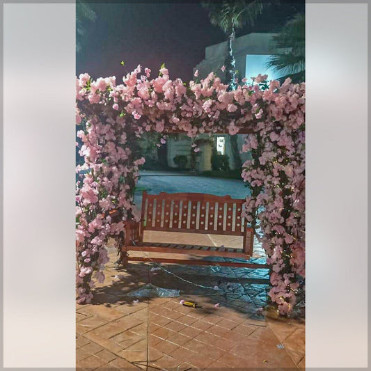 Decorative swing with flowers